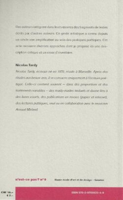 Nicolas Tardy - Les ready-mades textuels - HEAD
