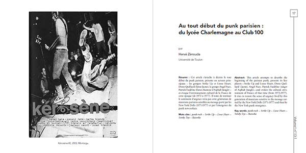 Volume ! n° 13-1 – La scène punk en France