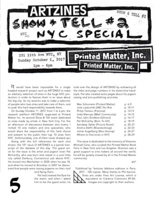 Artzines # 10 - Show & Tell #2 NY Special – Image 8
