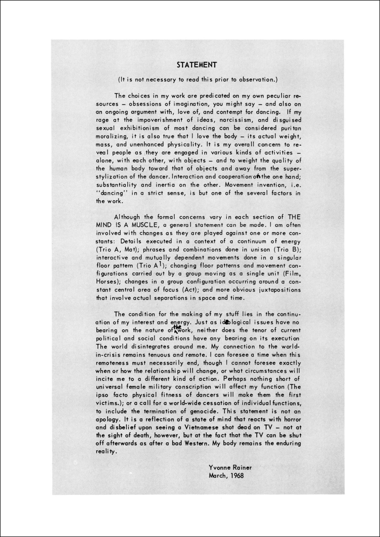 Work 1961-73 - Yvonne Rainer – Image 9