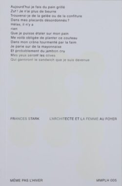 L'architecte et la femme au foyer - Frances Stark